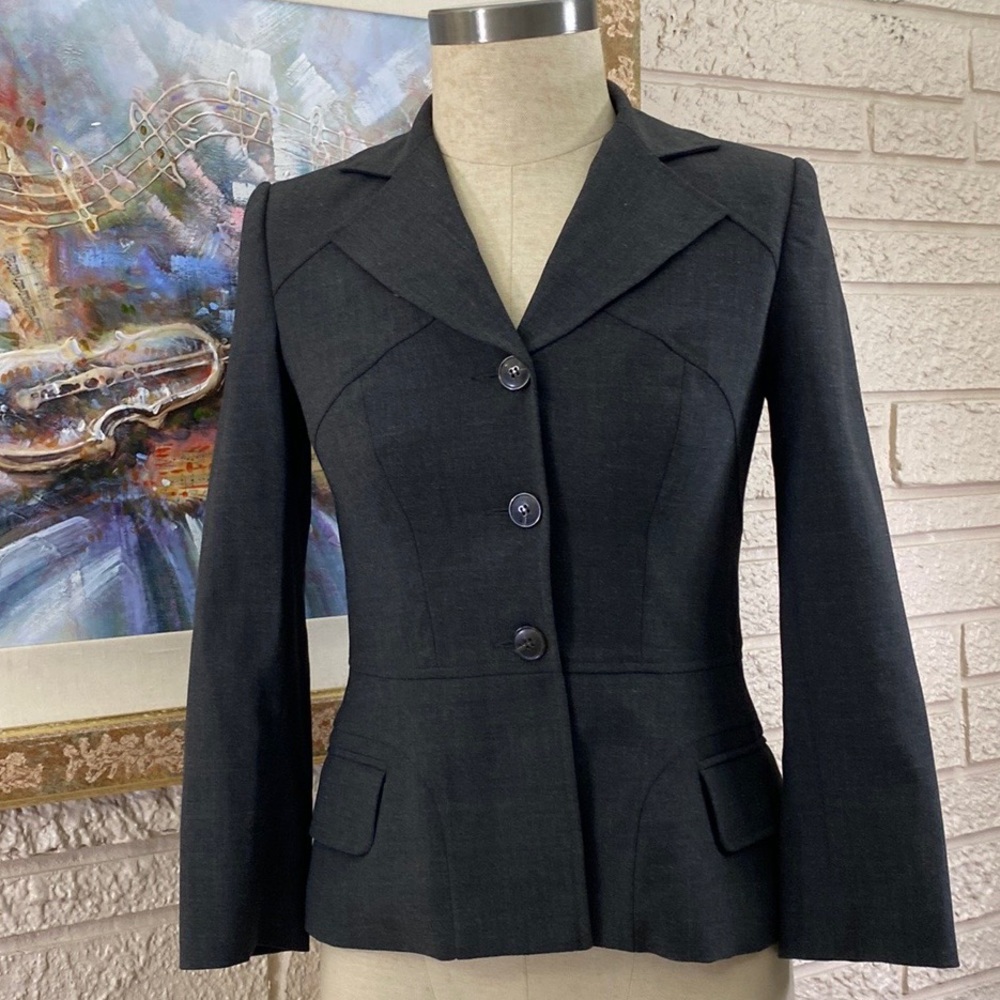 A.B.S By Allen Schwartz Animal Print Lined Peplum Jacket